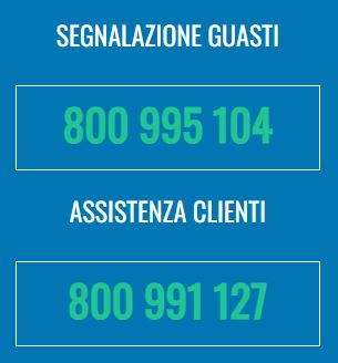 Telefono guasti 800995104, assistenza 800991127